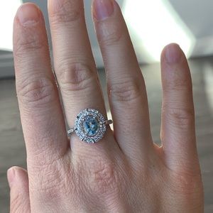 Natural Blue Topaz Ring